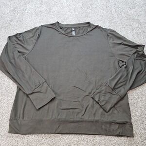 Lukka Lux Women's Long Sleeve Active Top Relaxed Fit Size Large Olive‎ Green